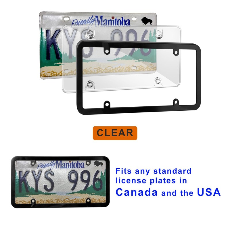 ELECTRONLUMEN License Plate Frames & Covers Combo, Aluminium Alloy Frame