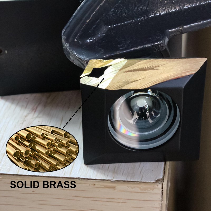 Earl Diamond Solid Brass Square HD 220 Degree Door Viewer
