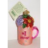 OLD WORLD CHRISTMAS - BEST MOM MUG WITH FLOWERS -