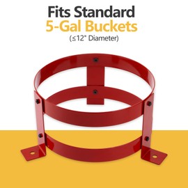 SPARKWHI 5 Gallon Bucket Holder 12 Inch Diameter, Bucket Holder Rack for Mower, RV, Truck, Cart, UTV, Landscape Trailer
