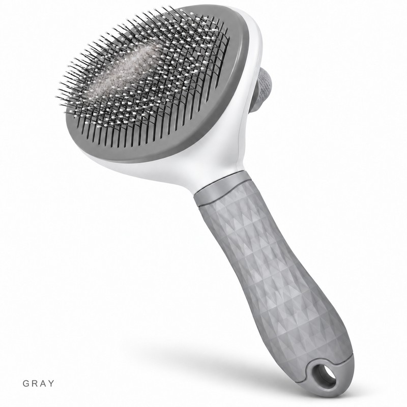 Self-Cleaning Pet Grooming Brush for Dogs & Cats – Stainless