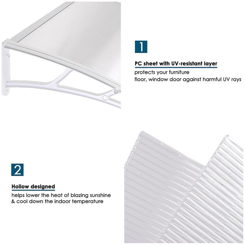 Yescom Door & Window Poly Awning Canopy 120" x 40"