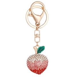 MPK Glitter Cherry Bag Charm with Key Ring and Car Cherry Accessories keychian – Sparkling Resin & Metal Accessory for Purses and Bags