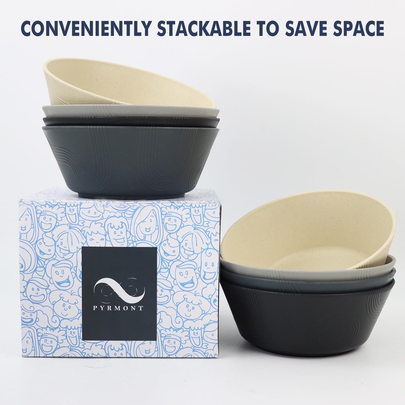 PYRMONT 36 OZ Cereal Bowls - Wheat Straw Sets of