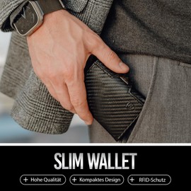 GenTo Smartlet Slim Wallet Small and Smart Wallet With and Without Coin Compartment Mini Wallet with RFID Protection Thin Card Case for Men and Women, carbon