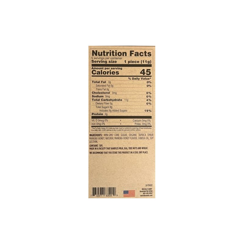 Melville Candy Honey Spoons [For Tea Lovers] Gluten-Free 5 Count