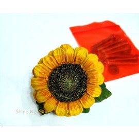 Amyoxu SnS Sunflower Vintage Kitchen Resin Drawer Pulls Cabinet Knobs Handles Country Home Decoration (Pack of 6)