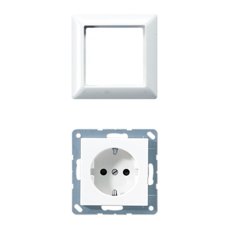 Complete Set JUNG AS 500 Frame, 1 Socket, Alpine White,