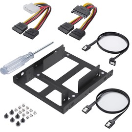 Cysslogy 2.5 to 3.5 Mounting Frame Dual SSD Hard Drive Frame for Any 2.5 SSD or HDD