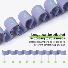 Slim Panda Yoga Stretching Band, Yoga Stretching Strap with 9 Lussen, Yoga Stretch Strap, Zeer Elastic Oefenband for Effective Stretch and Yoga Training