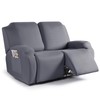 TAOCOCO Recliner Loveseat Slipcover, 2 Pieces Polyester Fabric Stretch Sofa