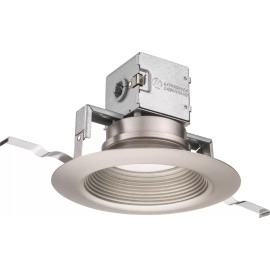 Lithonia Lighting OneUp 6 in. Round Brushed Nickel 3000K LED Downlight, 261PPV