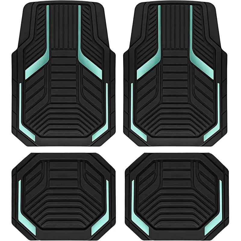 4 Piece Universal All Weather Rubber Car Floor Mats, Waterproof