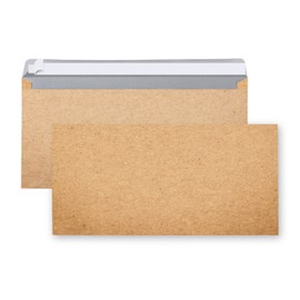 Logbuch-Verlag 25 Vintage Brown Kraft Paper Envelopes DIN Long 22 x 11 cm Envelopes for Wedding