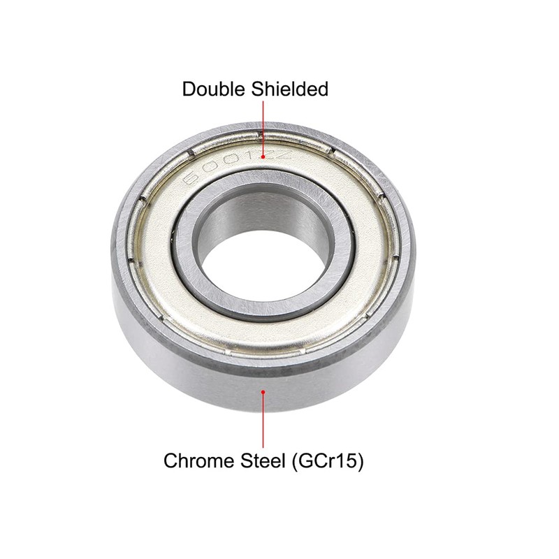 sourcing map 6001ZZ Deep Groove Ball Bearing 12x28x8mm Double Shielded