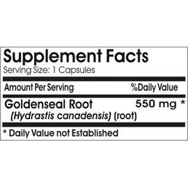 Goldenseal Root 550mg // 100 Capsules // Pure // by PureControl Supplements
