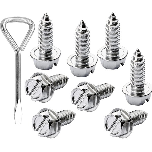 QiqaMole 8PCS License Plate Screws for Car, Rustproof Stainless Steel