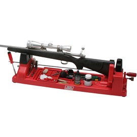 MTM GV30 Gun Vise for Gunsmithing work and Cleaning Kit, Free Standing, 11 Compartments, USA Made, Red