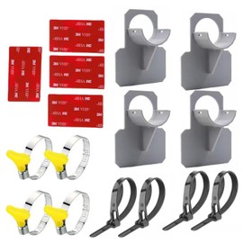 4 Pcs Swimming Pool Pipe Holders, Above Ground Pool Accessories with Pipe Holder and Cable Ties, Pool Hose Support Preventing Pipes Sagging Accessory Designed to Fit On Pools