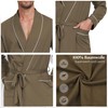COLORFULLEAF Men's Bathrobe, 100% Cotton, Lightweight Sauna Bathrobe, Dressing Gown