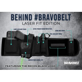 BravoBelt Laser Fit Edition - Belly Band Holster for Concealed Carry | Compatible with Red Dot, Lasers & Tactical TLR Light Systems -Unisex, Black