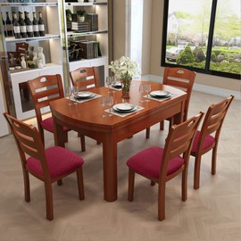 Genina Waterproof Seat Covers for Dining Room Chairs Covers Dining Chair Cover Kitchen Chair Covers (Wine Red, 6 Pcs)