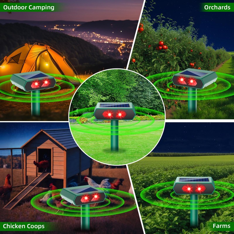 2025 Solar Nocturnal Animal Repeller Deer Repellent Outdoor with Red