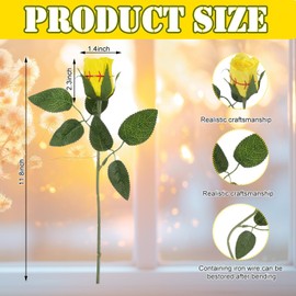 Hotop 6 Pcs Paper Softball Rose with Leaves Artificial Bendable Sports Theme Flower Softball Gifts for Softball Players Team Coach Graduation Gift