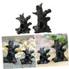Sosoport 3pcs Landscape Resin Tree Statues Tree Trunk and Hollow