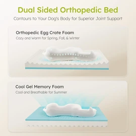 CWAWZ XXL Dog Bed for Extra Large Dogs, Giant Orthopedic Dog Bed with Cooling Gel Memory Foam, Waterproof Pet Bed with Removable Washable Cover, 53" Pet Sofa Bed Dutch Velvet with Bone Toy, Black