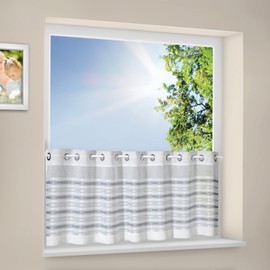 Happy Home Net Curtain Waves Grey W x H 150 x 50 cm