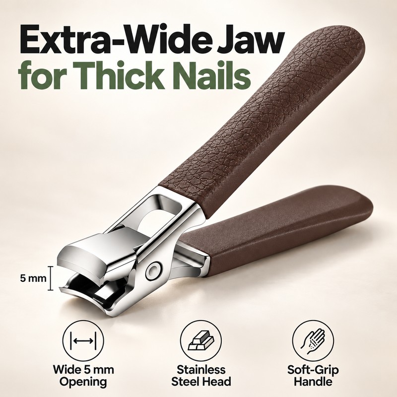 Heavy Duty Thick Toenail Clippers – Wide Jaw Stainless Steel