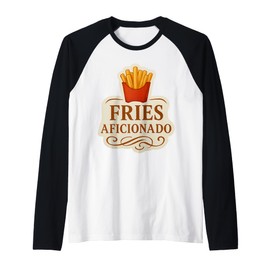 French Fries Aficionado Lover Chips Funny Quote Elegant Raglan Baseball Tee