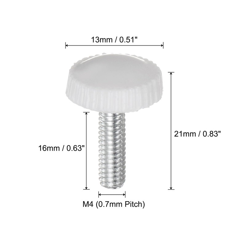 QUARKZMAN 20pcs M4 x 16mm Thumb Screw Clamping Knobs Plastic
