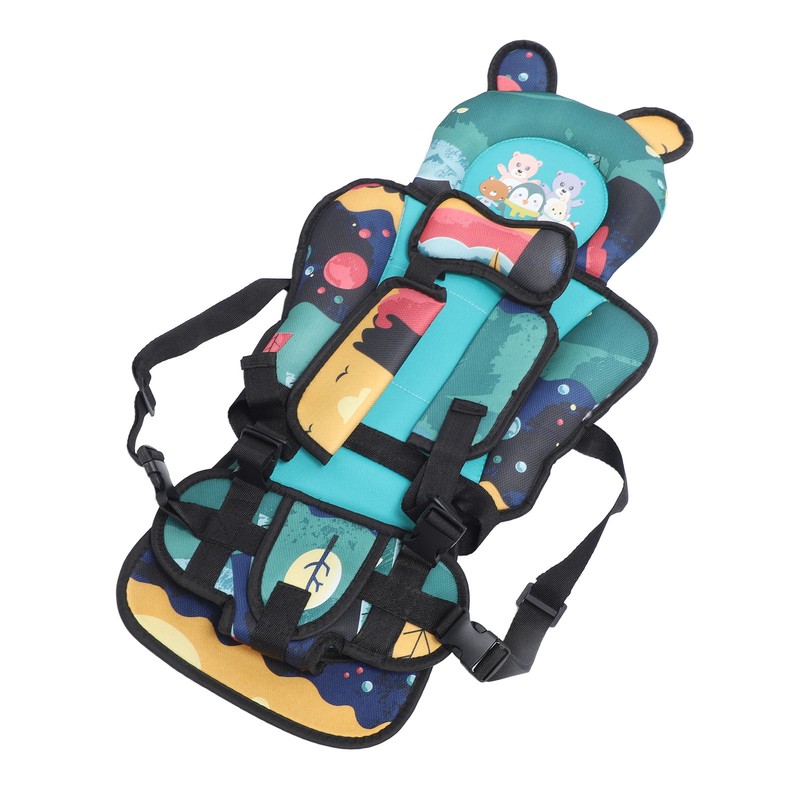 Toddler Car Seat Insert Bear Pattern Heighten Adjustable Fixing Straps
