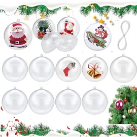 20Pcs Clear Plastic Fillable Baubles, 6cm Fillable Christmas tree decorations, DIY Plastic Ball Filling Balls, Acrylic Balls for Weddings, Christmas, and Home Decor, Christmas Decorations (6CM)