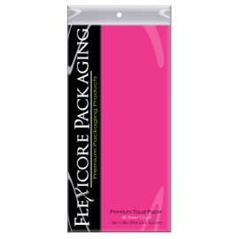Flexicore Packaging Gift Wrap Tissue Paper Extra Large Sheets | Size: 20x30 Inches | 48 Count (Pink, 48 Sheets)