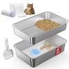 23.6”x15.7”x6” SuzziPaws Stainless Steel Litter Box with Odor Control System,