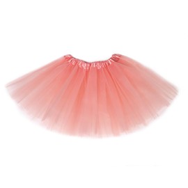 Fepdiu Girls Tutu Skirt 3 Layers Tulle Toddler Ballet Skirts Girls Tulle Tutu Dance Fit Most 3-10 yrs for Dance Party Costume (Peach)