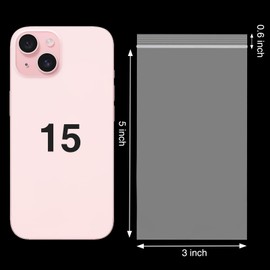 Aubeco 200pcs 3 x 5 inch Plastic Bags, 2 mil Jewelry Bags, Clear Small Zip Bag, Resealable Zip Bag for Small Business, Storage, Candy