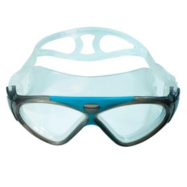 Ioggtser Swim Goggles, Big Frame Wide-Vision Swimming Goggles for Adult Men Women, No Leaking Anti-Fog Pool Goggles with UV Protection 180° Clear Vision (Gray&Blue)