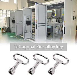 VGOL 5pcs Electrical Cabinet Key Zinc Alloy Square Socket Utility Key Square Socket Spanner Key 13x8x8mm for Gas Water Meter Box Silver