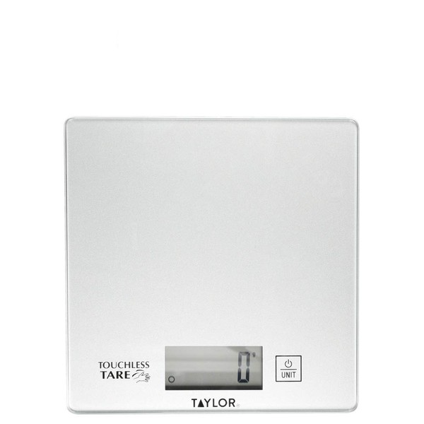 Taylor Pro Digital Cooking Scales with Touchless Tare, For Dry & Liquid Weighing, Gift Boxed, Silver, 5kg / 5000ml Capacity