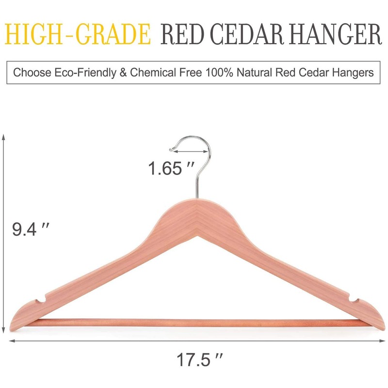 TOPIA HANGER American Red Cedar Wooden Hangers 18 Pack, Clothes