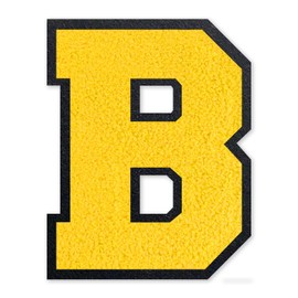 QianSiLi 4.5 Inch Chenille Iron On Letters for Clothes Varsity Letter Patches Embroidered Patch Iron On Patches for Clothing Jacket/Hoodie/Varsity (Yellow,B)