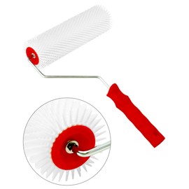 QWORK® 230mm Spiked Roller with 15mm Teeth, Flooring Aeration Roller Self Levelling Tool (9 Inch, Teeth 3/5 Inch)