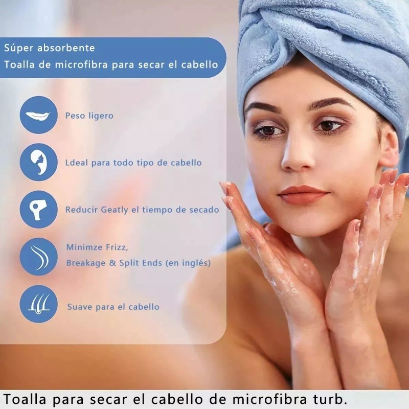 Molin Toalla De Cabello Para Secado Rápido Turbante