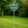 No Dumping No Yard Waste No Littering Sign, 10"W x