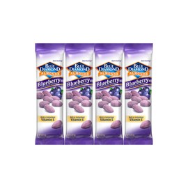 Snack Pack Diamond Almonds, Blueberry Flavor, 1.5 oz Each, Convenient 4-Pack, Healthy On-the-Go Snack, High Protein, Gluten-Free, Heart-Healthy, Non-GMO