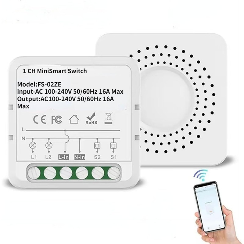 Smart WiFi Switch 1 Way zauzau 16A WiFi Relay with